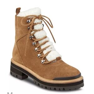 Marc Fisher Brown Suede Izzie Lace-Up Winter Boots